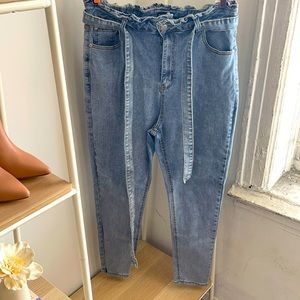 Boohoo Paper-bag Skinny Jeans - 14